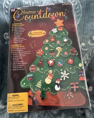 Westrim Christmas Countdown Musical Tree Felt Advent Calendar Craft Kit 2005 NEW - Image 1 of 4