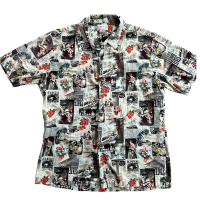 KY International винтажная мужская гавайская рубашка Aloha тропический короткий рукав Lrg/XL - Изображение 1 из 4