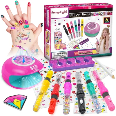 Lemondream Nagelstudio Kinder Mädchen, Wasserbasierter Nagellack Geschenke 6-12
