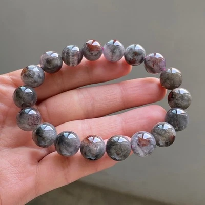 11.5mm Natural Auralite 23 Crystal Quartz Beads Bracelet AAAA - Image 1 of 4