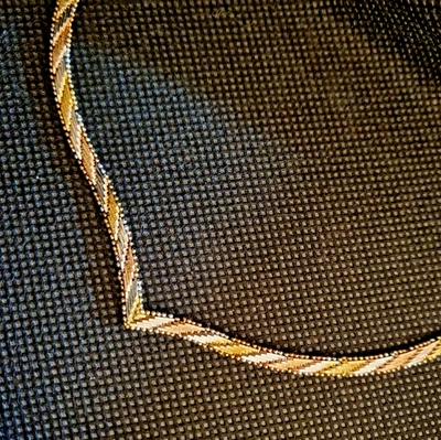 Collana Girocollo Semirigido Cuore Vintage Anni '80/'90 con Punzone 925 - 41 cm - Immagine 1 di 4