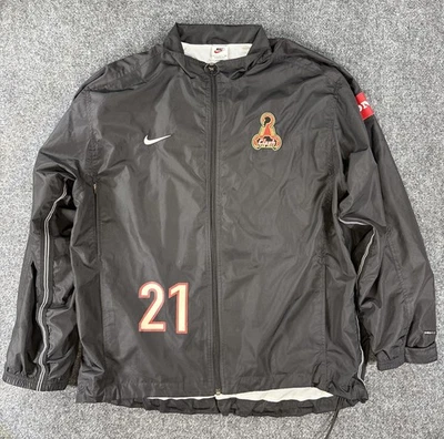 RARE VINTAGE NIKE SAN JOSE CLASH HONDA MLS SOCCER BLACK WINDBREAKER JACKET Sz L - Image 1 of 4