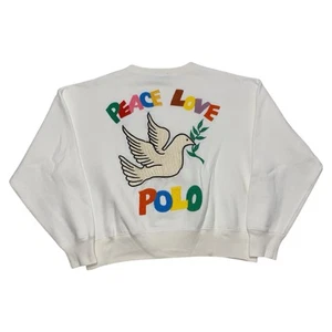 Polo Ralph Lauren Peace Love Sweatshirt mit Logo-Stickerei Größe Small Langarm - Bild 1 von 10