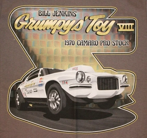BILL "GRUMPY" JENKINS Pro Stock GRUMPY'S TOY Camaro T-shirt 3XL Gray NHRA Cover