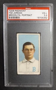 1909-11 T206 - Tim Jordan - Brooklyn - Piedmont 150 - PSA 3,5 VG+ - Bild 1 von 2