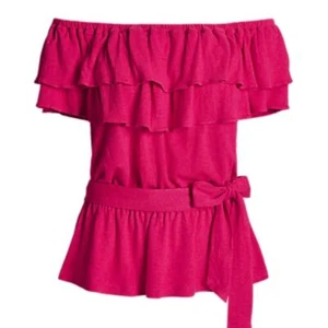 Lauren Ralph Lauren Linen Blend Top Womens Size L Pink Coquette Peasant NEW - Picture 1 of 14