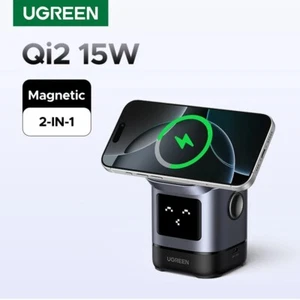 UGREEN Uno 25W Qi2 Magnetic Wireless Charger Stand 2-in-1 Magsafe For iPhone Air - Picture 1 of 11