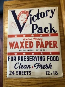Paquete patriótico 1944 para el hogar durante la Segunda Guerra Mundial papel encerado - paquete de victoria 1944 - Imagen 1 de 4