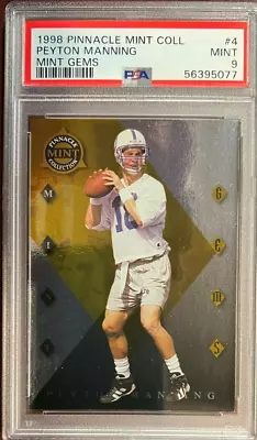 1998 Pinnacle Mint Collection Mint Gems PEYTON MANNING ROOKIE RC #4 PSA 9 - Image 1 of 2