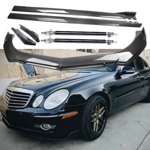 Carbon Fiber Front Bumper Lip Spoiler & Side Skirt For Mercedes-Benz E200 E - Picture 1 of 24