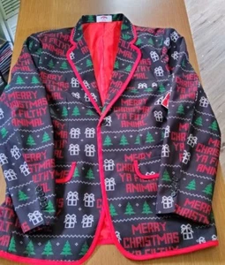 Chaqueta Blazer Navidad Solo en Casa Talla Mediana 38-40 Holiday Time Nueva - Imagen 1 de 6