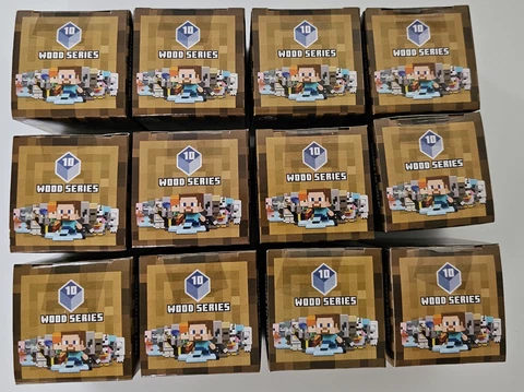 Set of 12 Blind Boxes Mojang Mattel Minecraft Wood Series 10 Minifigures Set Cover