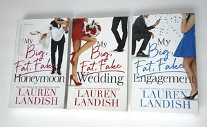 Lauren Landish Big Fat Fake Book Series Lot 3 Honeymoon Wedding Engagement PB - Foto 1 di 3