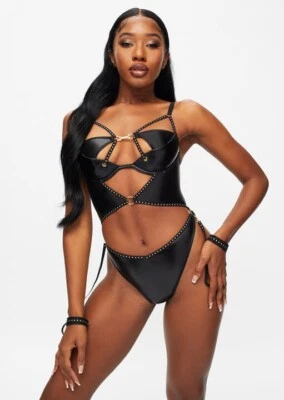 Ann Summers Prohibited Crotchless Black Body XS 4 6 - Image 1 of 3