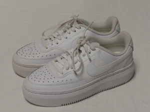 Womens Nike SIZE 7 Sneakers Shoes Court Vision Alta LTR WHITE Leather - Picture 1 of 6