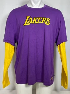 Los Angeles Lakers NBA Purple/Yellow Spectator 2fer Long Sleeve T-Shirt Mens 2XL - Picture 1 of 12