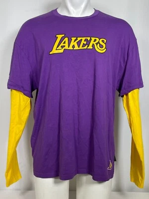 Los Angeles Lakers NBA Purple/Yellow Spectator 2fer Long Sleeve T-Shirt Mens 2XL - Image 1 of 4