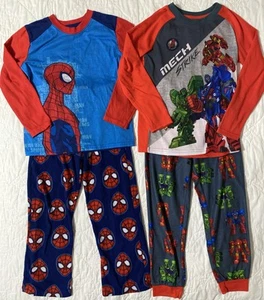 Lot of 2 - Marvel 2 Pc. Pajama Sets (4 pc.), Size 6/7, Spiderman / Mech Strike - Picture 1 of 3