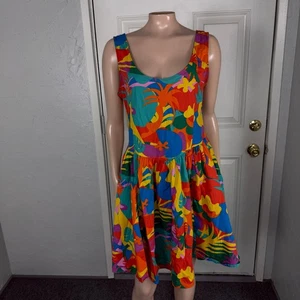 Nooworks Damen Kleid M Stretch Blumen Baumwolle Tropico Tropical Taschen V5 - Bild 1 von 7
