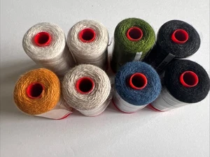 8 Bobine di Filo Misto Lana Genziana Arancione, Bianco, Blu Verde Nero - Foto 1 di 5
