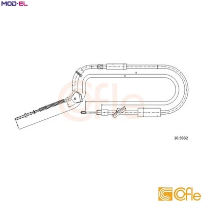 CABLE PULL PARKING BRAKE 10.9332 FOR MERCEDES-BENZ M266.960/980 OM640.941 2.0L - Image 1 of 4