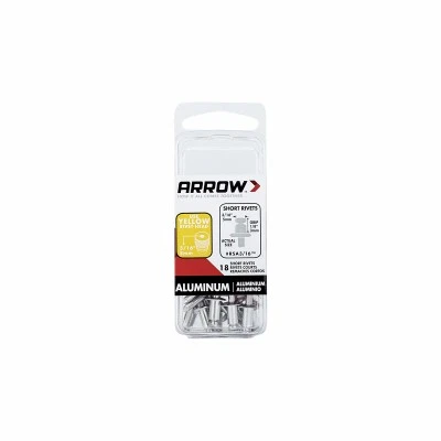 10 Pack - Arrow RSA3/16 Short Aluminum 3/16-inch Pop Rivets, 18-Pack - RSA3/16 - Image 1 of 1