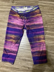 Girls Under Armour Multicolor Capri Leggings Size X-Large Youth - Picture 1 of 3