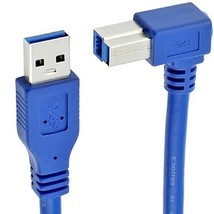 USB 3.0 Printer Cable, Type A Male to Right Angle Type B Male Printer Scanner - Picture 1 of 7