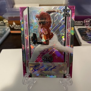 2021 Leaf Metal Draft Pink Cracked Ice Autographs Dylan Smith Rookie Auto /7
