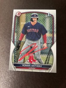 Roman Anthony Signed 2023 Bowman Paper 1st Rookie Card BP-71 Boston Red Sox Auto
