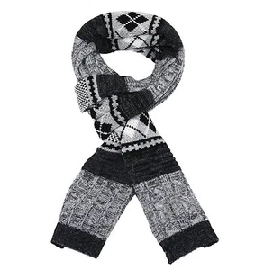 Bufanda De Argyle De Mezcla De Lana De Toque Suave ITZU Apparel De Punto Grueso - Imagen 1 de 7