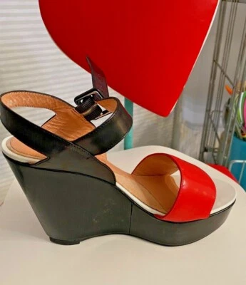 Sandalias de plataforma de cuero Robert Clergerie audaces y hermosas - Hechas en Francia. Foto 1 de 4