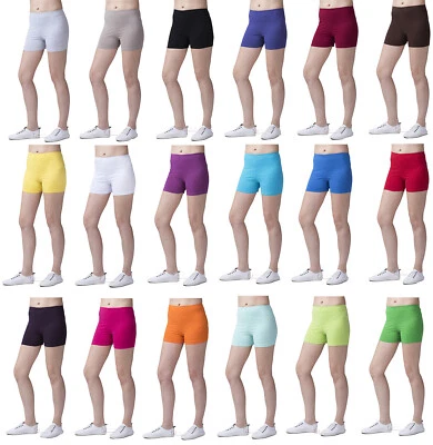 Womens Super Soft Cotton Shorts Elastic Stretch Yoga Sport Knickers UK 8-22 - Image 1 of 2