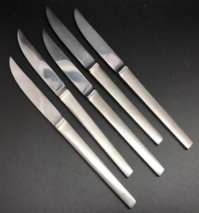 Arthur Salm Stainless Set of 5 Steak Knives w/ Slanted Handle; Austria (RF964) - Picture 1 of 4