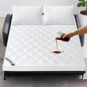 Waterproof Sofa Bed Mattress Protector Pad Full Absorbent Topper Cover Quilted - Picture 1 of 6