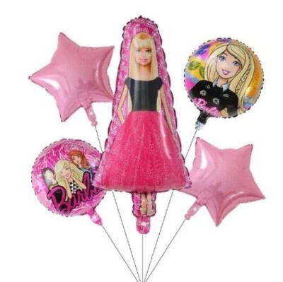 NEW BARBIE THEME 5 PIECE BALLOON SET  (1) - image 1 of 3