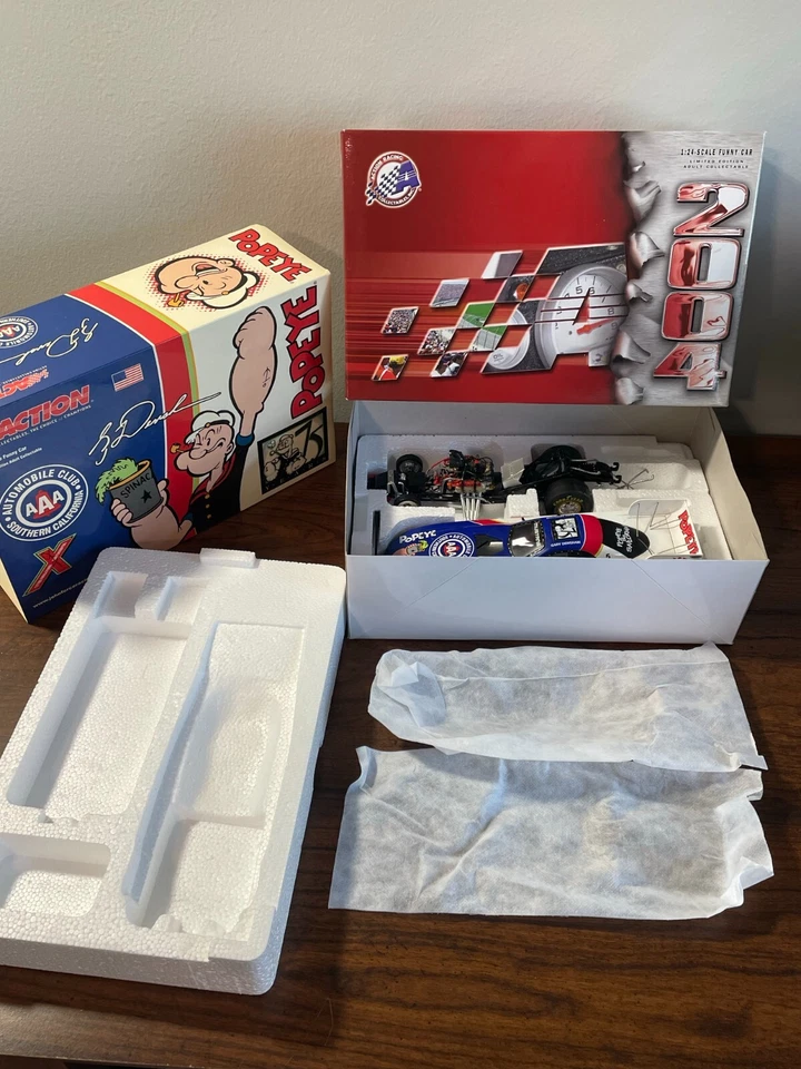 NHRA JOHN FORCE 1:24 Funny Car POPEYE Diecast GARY DENSHAM Drag Racing - Image 1 of 4