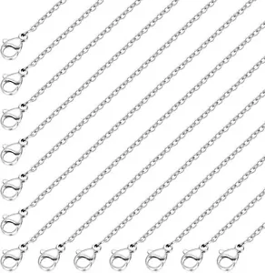 20pcs Stainless Steel Chains Bulk Necklace Chain Bulk for Jewelry Making Silver - Picture 1 of 7
