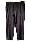 Jacques Vert Ladies Occasional Trousers Size UK 16 Black Jacquard Ankle Grazer 