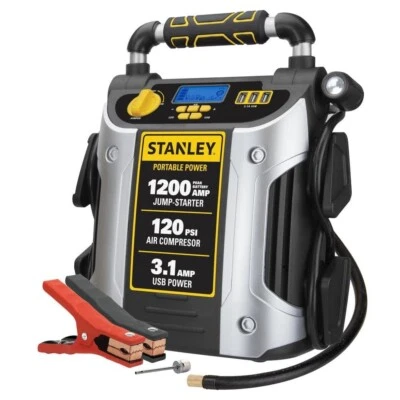 Stanley 1200 Peak Amp 汽车 Jump Starter 120 PSI 数字空气压缩机 — 第 1/4 张图片
