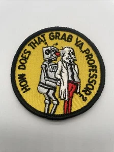 How Does That Grab Ya Professor Vintage Patch NOS Hot Rat Rod Biker 80s 70s Fun - Picture 1 of 3