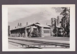Union Pacific RR Railroad RPPC Photo Post Card Dining Lounge Yellowstone Montana - Picture 1 of 5