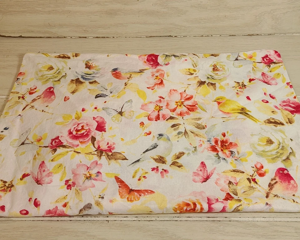 1 Funda Almohada Única Rosa Rosas Floral Mariposas Pájaros Falsa 16x20 Foto 1 de 4