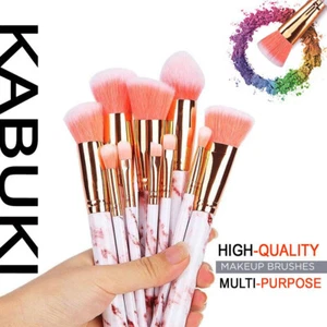 10 pz spazzole per trucco Kabuki ombretto fard viso polvere spazzola per trucco Regno Unito - Foto 1 di 10