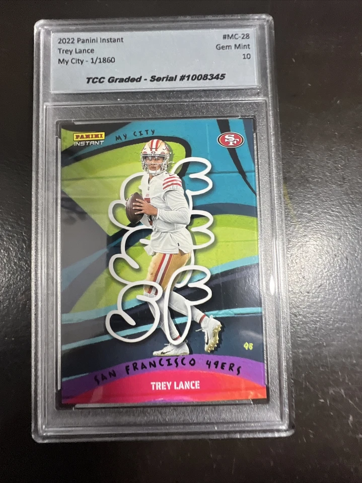 2022 Panini Instant My City Trey Lance 1/1860 TCC Graded Gem Mint 10 - Image 1 of 2