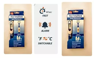 Digital Medical Thermometer Children & Adult Fever Accurate Oral & Armpit-2 Pack - Picture 1 of 7