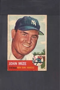 1953 TOPPS #77 JOHNNY MIZE--BV $200--YANKEES--CREASED--VG - Bild 1 von 2