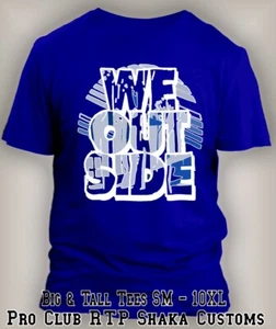 We Ouside Abstract Tee Royal Blue Shirt Streetwear Hip Hop Graphic Big Tall Sm - Picture 1 of 5