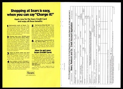 1978 Shopping Sears Is Easy When You Say CHARGE IT Sears Credit Card Print Ad - Image 1 of 3