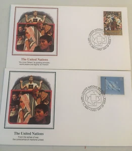 Collection Of  UN First DayUn Addressed  Have  Stories On Back N-77 - Picture 1 of 9